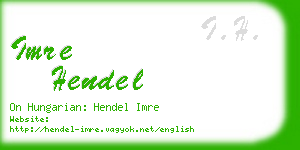 imre hendel business card